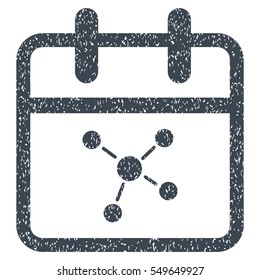 Scheme Day grainy textured icon for overlay watermark stamps. Flat symbol with dirty texture. Dotted vector smooth blue ink rubber seal stamp with grunge design on a white background.