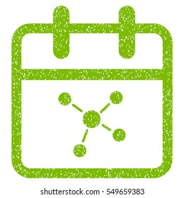 Scheme Day grainy textured icon for overlay watermark stamps. Flat symbol with scratched texture. Dotted vector eco green ink rubber seal stamp with grunge design on a white background.