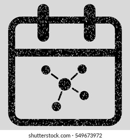 Scheme Day grainy textured icon for overlay watermark stamps. Flat symbol with scratched texture. Dotted vector black ink rubber seal stamp with grunge design on a light gray background.