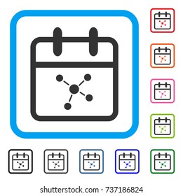 Scheme Day icon. Flat grey iconic symbol in a light blue rounded rectangular frame. Black, gray, green, blue, red, orange color additional versions of Scheme Day vector.