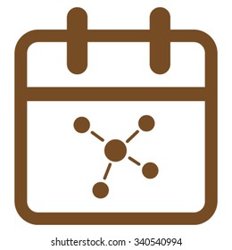 Scheme Day vector icon. Style is flat symbol, brown color, rounded angles, white background.