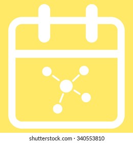 Scheme Day vector icon. Style is flat symbol, white color, rounded angles, yellow background.