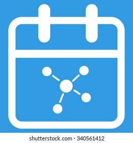 Scheme Day vector icon. Style is flat symbol, white color, rounded angles, blue background.