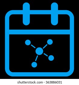 Scheme Day vector icon. Style is flat symbol, blue color, rounded angles, black background.
