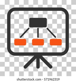 Scheme Demonstration Screen icon. Vector illustration style is flat iconic bicolor symbol, orange and gray colors, transparent background. Designed for web and software interfaces.