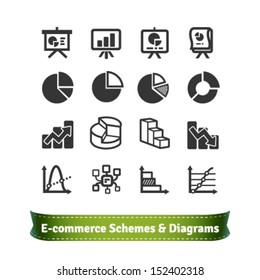 Scheme and Diagram Icons for Presentation in E-commerce, Statistics, Finance and Business Areas