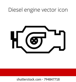 scheme of diesel engine. isolated