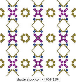 scheme for embroidery abstract floral pattern, made of round pixels. Vector illustration. For the design, printing, textile industry. color