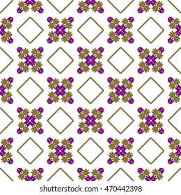 scheme for embroidery abstract floral pattern, made of round pixels. Vector illustration. For the design, printing, textile industry. color