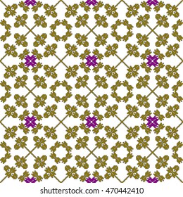 scheme for embroidery abstract floral pattern, made of round pixels. Vector illustration. For the design, printing, textile industry. color