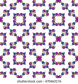 scheme for embroidery abstract floral pattern, made of round pixels. Vector illustration. For the design, printing, textile industry. color
