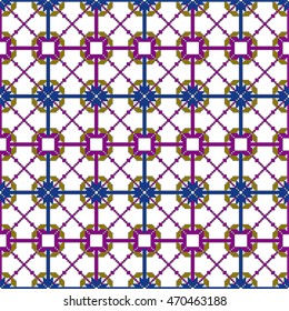 scheme for embroidery abstract floral pattern, made of pixels. Vector illustration. For the design, printing, textile industry. color