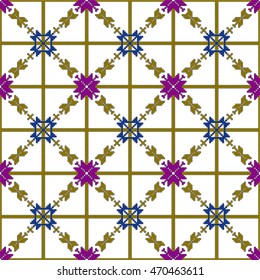 scheme for embroidery abstract floral pattern, made of pixels. Vector illustration. For the design, printing, textile industry. color