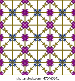 scheme for embroidery abstract floral pattern, made of pixels. Vector illustration. For the design, printing, textile industry. color