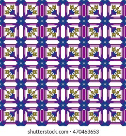 scheme for embroidery abstract floral pattern, made of pixels. Vector illustration. For the design, printing, textile industry. color