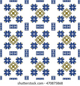 scheme for embroidery abstract floral pattern. pixel mosaic. Vector illustration. For the design, printing, textile industry. color