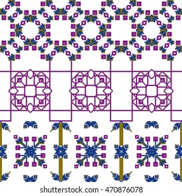 scheme for embroidery abstract floral pattern. pixel mosaic. Vector illustration. For the design, printing, textile industry. color