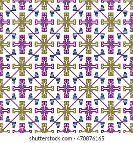 scheme for embroidery abstract floral pattern. pixel mosaic. Vector illustration. For the design, printing, textile industry. color