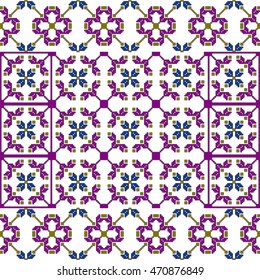 scheme for embroidery abstract floral pattern, pixel mosaic. Vector illustration. For the design, printing, textile industry. color