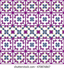 scheme for embroidery abstract floral pattern, pixel mosaic. Vector illustration. For the design, printing, textile industry. color