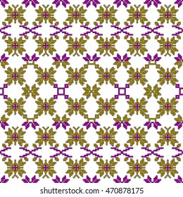 scheme for embroidery abstract floral pattern. Vector illustration. For the design, printing, textile industry. color