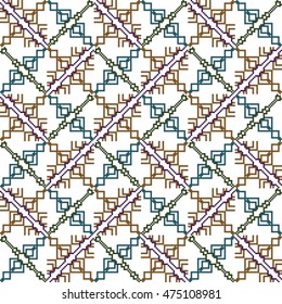 scheme for embroidery abstract geometry pattern, made of pixels. Vector illustration. For your design of fashion, wallpaper, textile business.