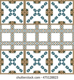 scheme for embroidery abstract geometry pattern, made of pixels. Vector illustration. For your design of fashion, wallpaper, textile business.