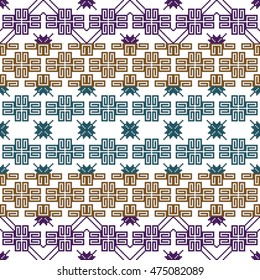 scheme for embroidery abstract nordic pattern, made of pixels. Vector illustration. For your design of fashion, wallpaper, textile business.