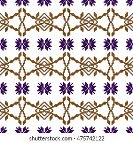 scheme for embroidery abstract nordic pattern, made of pixels. Vector illustration. For your design of fashion, wallpaper, textile business.
