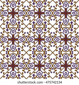 scheme for embroidery abstract nordic pattern, made of pixels. Vector illustration. For your design of fashion, wallpaper, textile business.