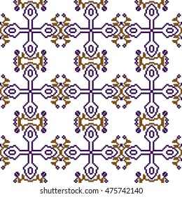 scheme for embroidery abstract nordic pattern, made of pixels. Vector illustration. For your design of fashion, wallpaper, textile business.