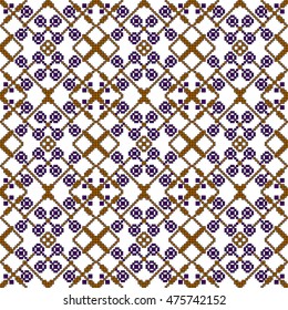 scheme for embroidery abstract nordic pattern, made of pixels. Vector illustration. For your design of fashion, wallpaper, textile business.