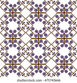 scheme for embroidery abstract nordic pattern, made of pixels. Vector illustration. For your design of fashion, wallpaper, textile business.