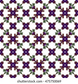 scheme for embroidery abstract nordic pattern, made of pixels. Vector illustration. For your design of fashion, wallpaper, textile business.