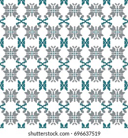 scheme for embroidery Cross stitch pattern for clothing. Mosaic seamless pattern. Ethnic ornament. vector. For embroidery pattern. for the textile industry, home crafts