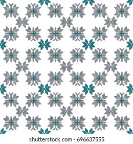 scheme for embroidery Cross stitch pattern for clothing. Mosaic seamless pattern. Ethnic ornament. vector. For embroidery pattern. for the textile industry, home crafts