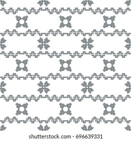 scheme for embroidery Cross stitch pattern for clothing. Mosaic seamless pattern. Ethnic ornament. vector. For embroidery pattern. for the textile industry, home crafts