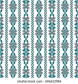 scheme for embroidery Cross stitch pattern for clothing. Mosaic seamless pattern. Ethnic ornament. vector. For embroidery pattern. for the textile industry, home crafts