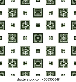 scheme for embroidery. Mosaic seamless pattern. Ethnic ornament. Vector Image. Green, golden, purple colors. For embroidery pattern. for the textile industry, home crafts