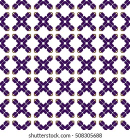 scheme for embroidery. Mosaic seamless pattern. Ethnic ornament. Vector Image. Green, golden, purple colors. For embroidery pattern. for the textile industry, home crafts