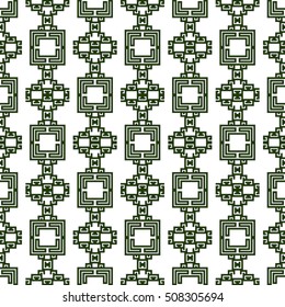 scheme for embroidery. Mosaic seamless pattern. Ethnic ornament. Vector Image. Green, golden, purple colors. For embroidery pattern. for the textile industry, home crafts