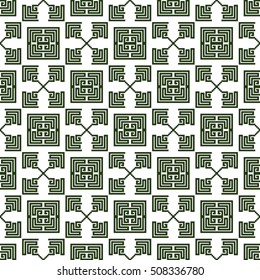 scheme for embroidery. Mosaic seamless pattern. Ethnic ornament. Vector Image. Green, golden, purple colors. For embroidery pattern. for the textile industry, home crafts