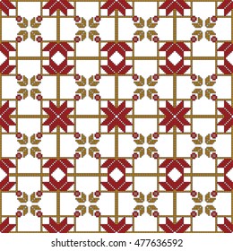 scheme for embroidery Nordic style, made of round pixels. Vector illustration. For the design, printing, textile industry. Blue color