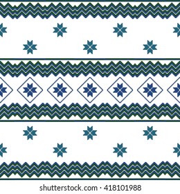 scheme for embroidery Nordic winter pattern, made of round pixels. Vector illustration. For the design, printing, textile industry