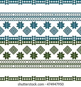 scheme for embroidery Nordic winter pattern, made of round pixels. Vector illustration. For the design, printing, textile industry. multi color