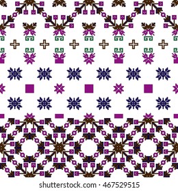 scheme for embroidery. Pixel Mosaic. vector. for use as a template in the textile industry, design, printing