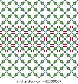 scheme for embroidery r pattern, made of round pixels. Vector illustration. For the design, printing, textile industry.