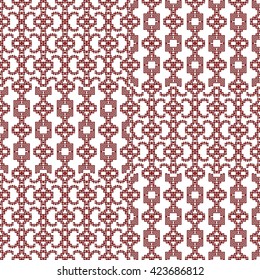 scheme for embroidery r pattern, made of round pixels. Vector illustration. For the design, printing, textile industry.