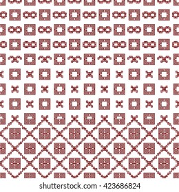 scheme for embroidery r pattern, made of round pixels. Vector illustration. For the design, printing, textile industry.