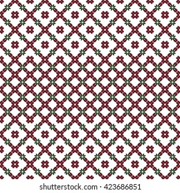 scheme for embroidery r pattern, made of round pixels. Vector illustration. For the design, printing, textile industry.